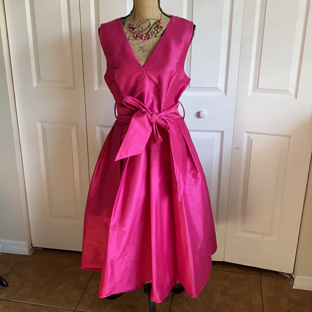 V-Neck and Open Back Sash belt Dress